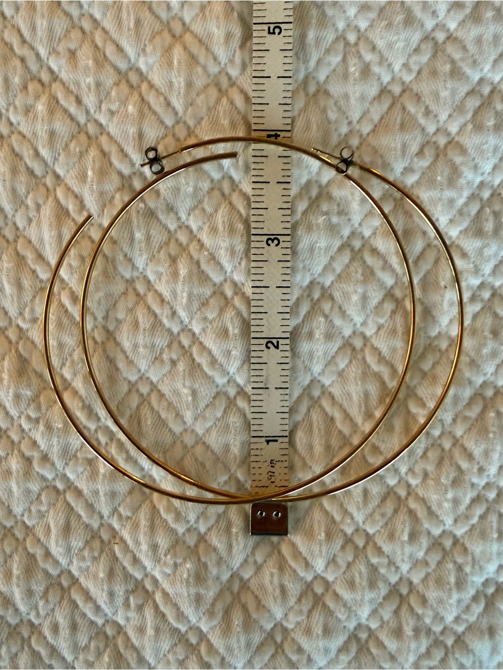 4 inch Gold-tone Hoop Earrings - Classic Thin Round Hoops